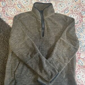 Men’s Brown Heather Fleece Quarter Zip Jacket